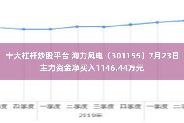 十大杠杆炒股平台 海力风电（301155）7月23日主力资金净买入1146.44万元