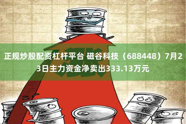 正规炒股配资杠杆平台 磁谷科技（688448）7月23日主力资金净卖出333.13万元