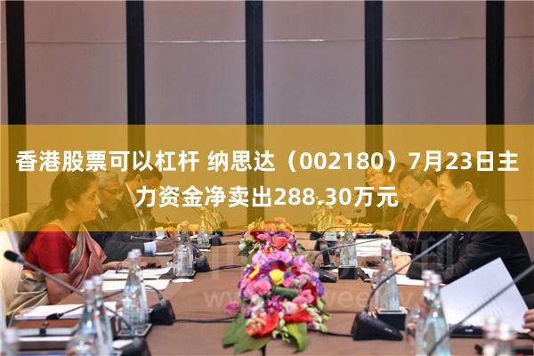 香港股票可以杠杆 纳思达（002180）7月23日主力资金净卖出288.30万元