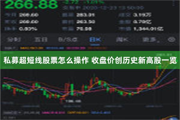 私募超短线股票怎么操作 收盘价创历史新高股一览