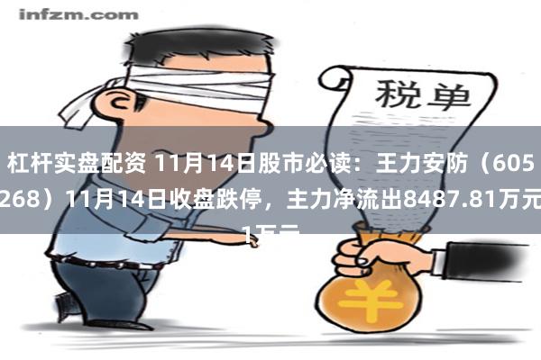 杠杆实盘配资 11月14日股市必读：王力安防（605268）11月14日收盘跌停，主力净流出8487.81万元