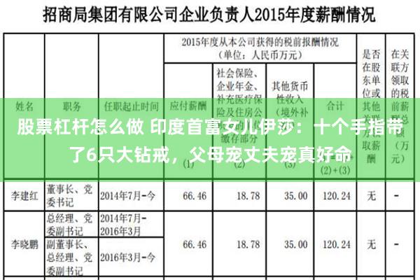 股票杠杆怎么做 印度首富女儿伊莎：十个手指带了6只大钻戒，父母宠丈夫宠真好命